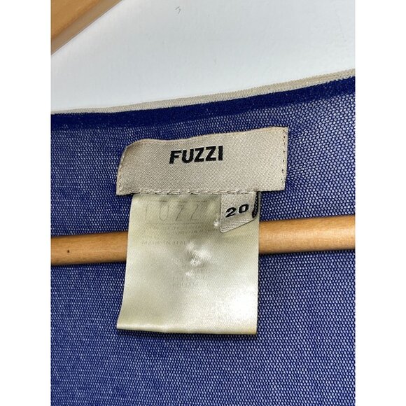 Fuzzi Blue Ombre Mesh Print Long Sleeve top Blouse Womens Size 20 - Picture 6 of 8